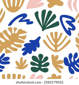 Tremdy pattern  background with abstract floral and leaf patterns