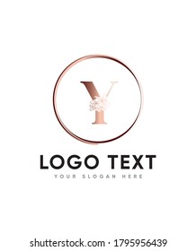 A tremendous flowers sensation letter type Y logo template, Vector logo for business and company identity 