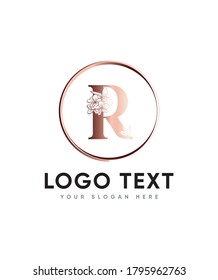 A tremendous flowers sensation letter type R logo template, Vector logo for business and company identity 