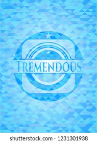 Tremendous light blue mosaic emblem