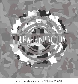 Tremendous on grey camo texture