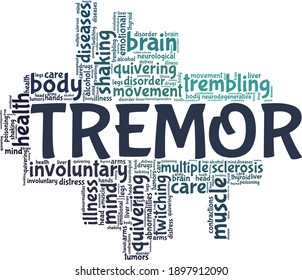 Tremor vector illustration word cloud isolated on a white background.