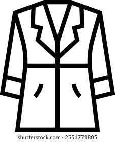 trench coat icon. Thin linear style design isolated on white background