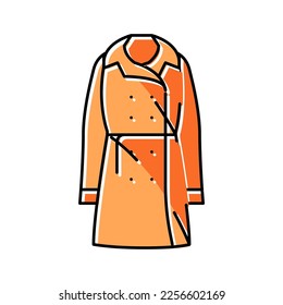 trench coat outerwear female color icon vector. trench coat outerwear female sign. isolated symbol illustration