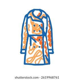 trench coat outerwear female doodle icon sketch vector. trench coat outerwear female sign. isolated symbol illustration