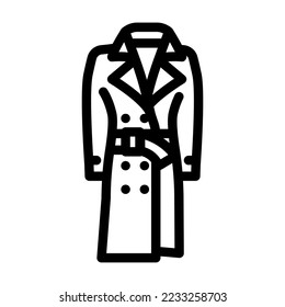 trench coat outerwear female line icon vector. trench coat outerwear female sign. isolated contour symbol black illustration