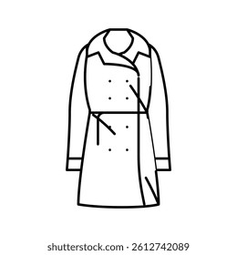 trench coat outerwear female line icon vector. trench coat outerwear female sign. isolated contour symbol black illustration