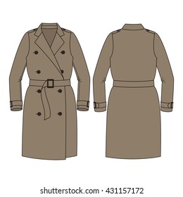 Trench Coat Technical Drawing