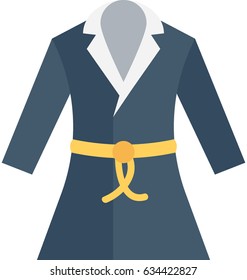 Trench Coat Vector Icon