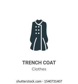 Trench coat vector icon on white background. Flat vector trench coat icon symbol sign from modern clothes collection for mobile concept and web apps design.