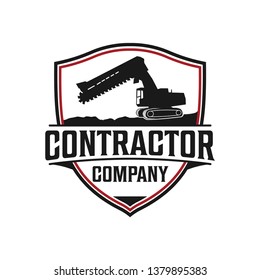 Trench digger and drill rig logo design