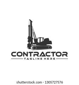 Trench Digger And Drilling Rig Vector