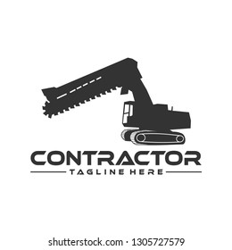 Trench digger and drilling rig vector