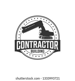 Trench digger and drilling rig vector