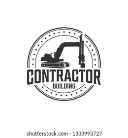 Trench digger and drilling rig vector