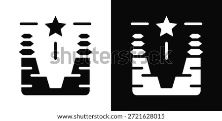 Trench Icon White And Black Background Style