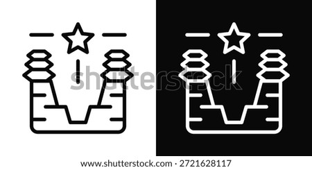 Trench Icon White And Black Background Style