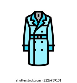trench outerwear male color icon vector. trench outerwear male sign. isolated symbol illustration