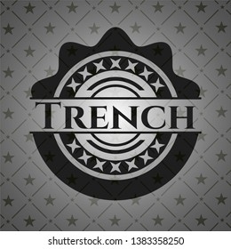 Trench realistic dark emblem. Vector Illustration. Detailed.