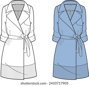 Trench with roll up sleeves