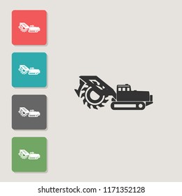 Trench rotor excavators - vector icon. Symbol for web, infographics, print design and mobile UX/UI kit. Vector illustration, EPS10.