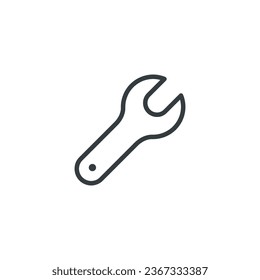 Trench spanner tool construction equipment icon, vector illustration