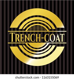 Trench-coat gold shiny badge