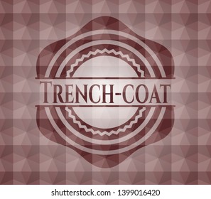 Trench-coat red geometric pattern emblem. Seamless.