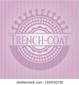 Trench-coat vintage pink emblem