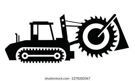 Trencher icon for construction work. Flat vector graphic.