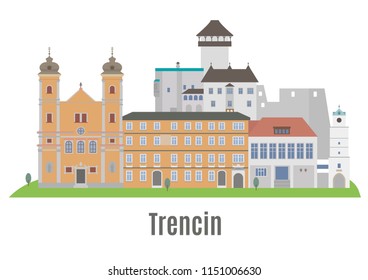 Trencin, city in western Slovakia. Famouse places 