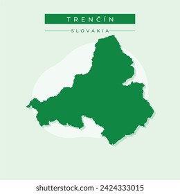 Mapa de Trencin, región de Eslovaquia. Ilustración vectorial.