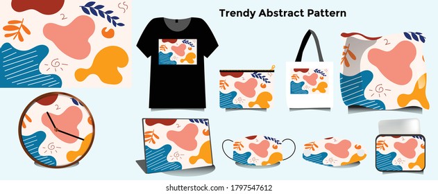 Trend Abstract Doodles pattern background.  can be applied to t-shirts, tote bags, masks, pillows, wall clocks, pillowcases, and so on.