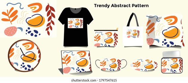 Trend Abstract Doodles pattern background.  can be applied to t-shirts, tote bags, masks, pillows, wall clocks, pillowcases, and so on.