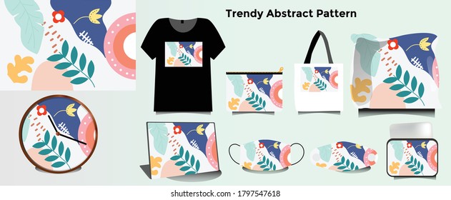 Trend Abstract Doodles pattern background.  can be applied to t-shirts, tote bags, masks, pillows, wall clocks, pillowcases, and so on.