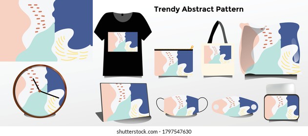 Trend Abstract Doodles pattern background.  can be applied to t-shirts, tote bags, masks, pillows, wall clocks, pillowcases, and so on.