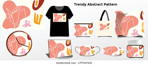 Trend Abstract Doodles pattern background.  can be applied to t-shirts, tote bags, masks, pillows, wall clocks, pillowcases, and so on.