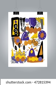 Trend abstract poster design. Artistic creative print. Abstract modern style.