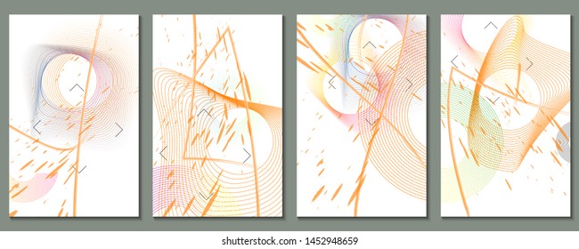 Trend abstract set summer background on white universal lines web header template