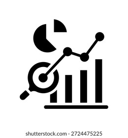 Icono de análisis de tendencias Ilustración vectorial de glifos