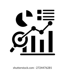 Icono de análisis de tendencias Ilustración vectorial de glifos