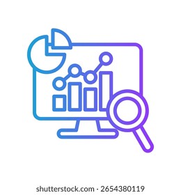 Trend Analysis Icon Line Gradient Vector Illustration