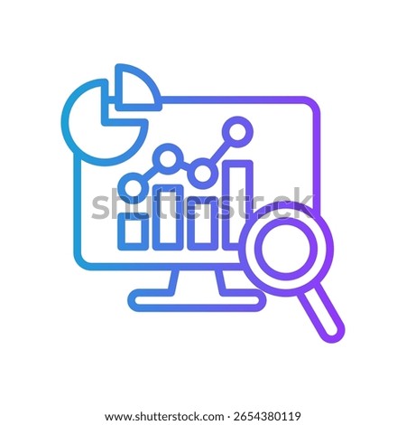Trend Analysis Icon Line Gradient Vector Illustration