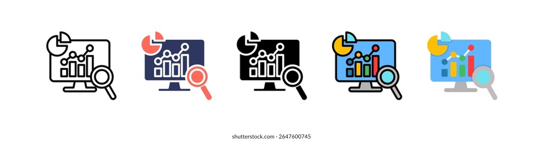 Trend Analysis Icon Multiple Vector Illustration