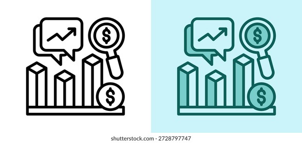 Trend Analysis-Symbol, weißgrüne Vektorgrafik