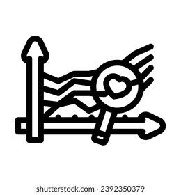 trend analysis social media line icon vector. trend analysis social media sign. isolated contour symbol black illustration