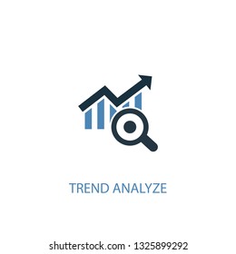 trend analyze concept 2 colored icon. Simple blue element illustration. trend analyze concept symbol design. Can be used for web and mobile UI/UX
