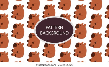 Trend animal capybaras cute pattern background
