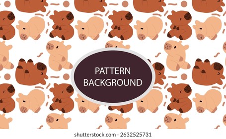 Trend animal capybaras cute pattern background