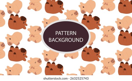 Trend animal capybaras cute pattern background